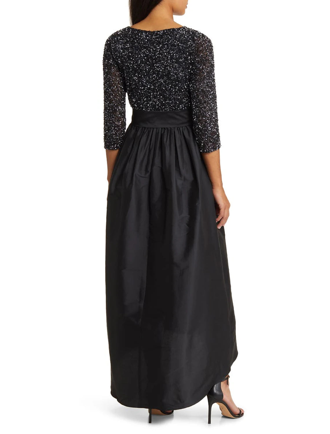 A-Linie Cocktailkleider Elegantes Kleid für Hochzeitsgäste Black Tie Knöchellänge 3/4-Ärmel Rundhalsausschnitt Satin mit Tasche