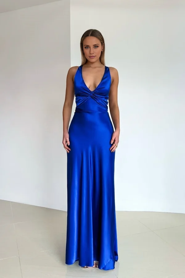 Robe de bal Yidibang à col en V, épaules dénudées, sans manches, dos nu et longueur au sol