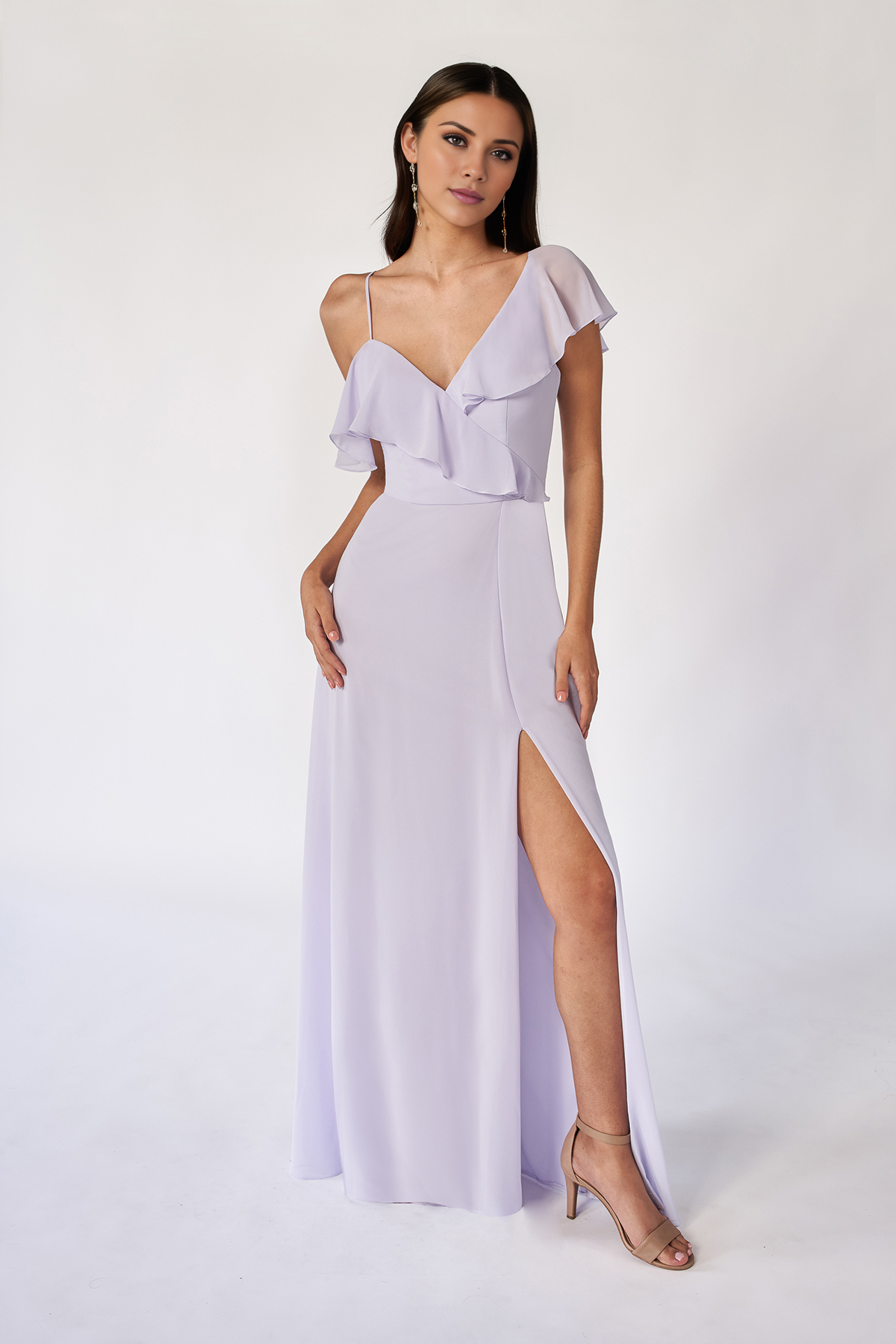 Robe de soirée Yidibang asymétrique à col, épaules dénudées, sans manches, dos nu, fente latérale et longueur au sol