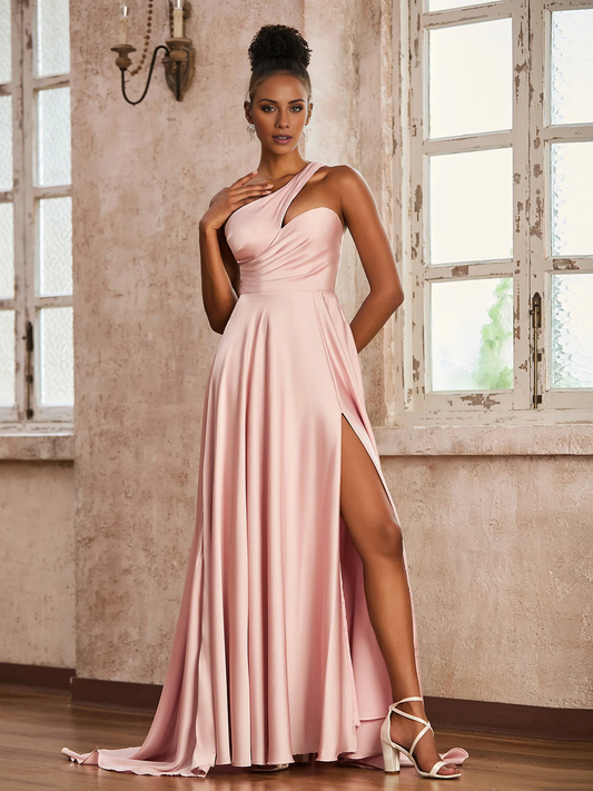A shoulder satin dress for a dance party - yidibang dress