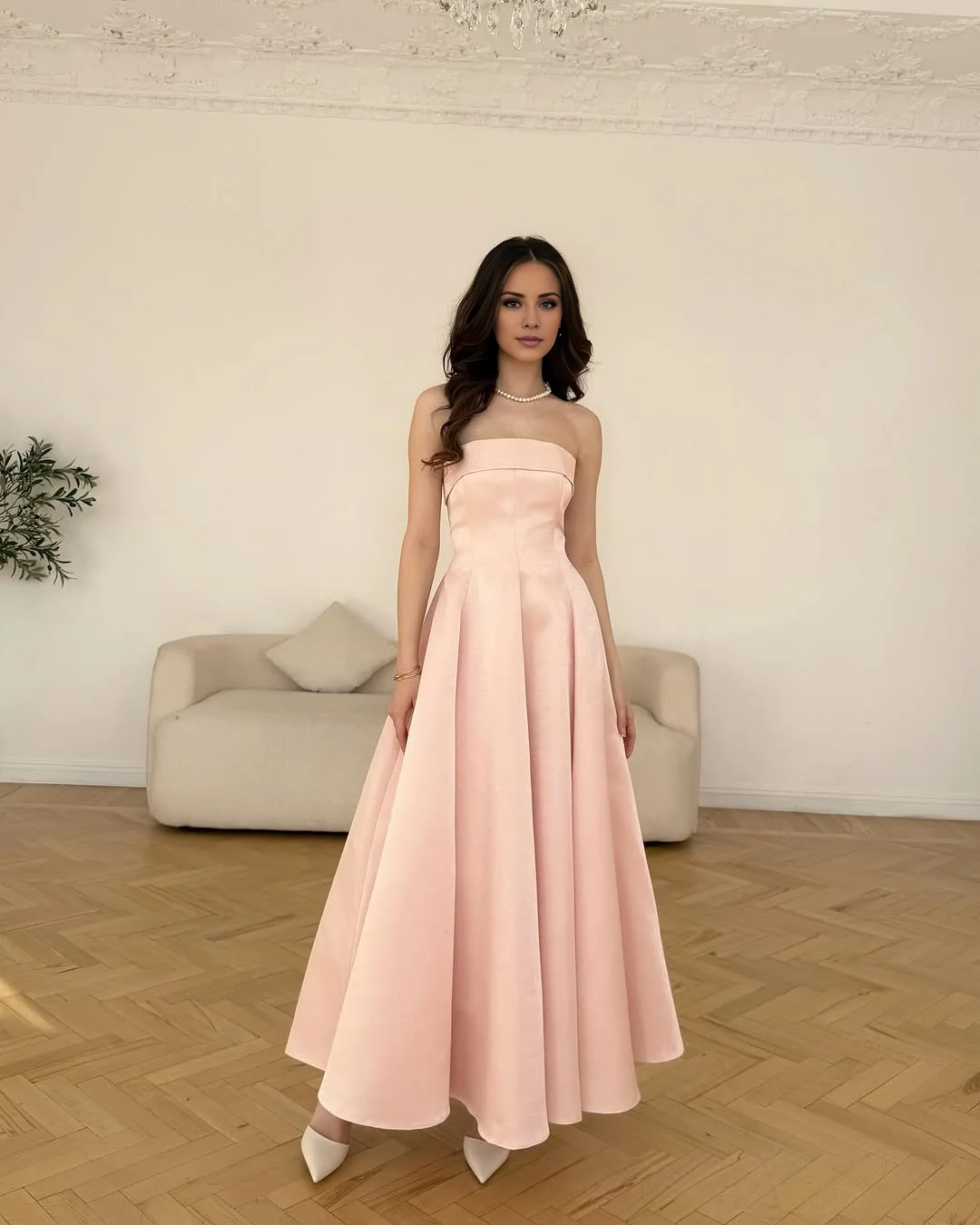 Robe de soirée Yidibang à épaules dénudées, sans manches, dos nu et longueur au sol