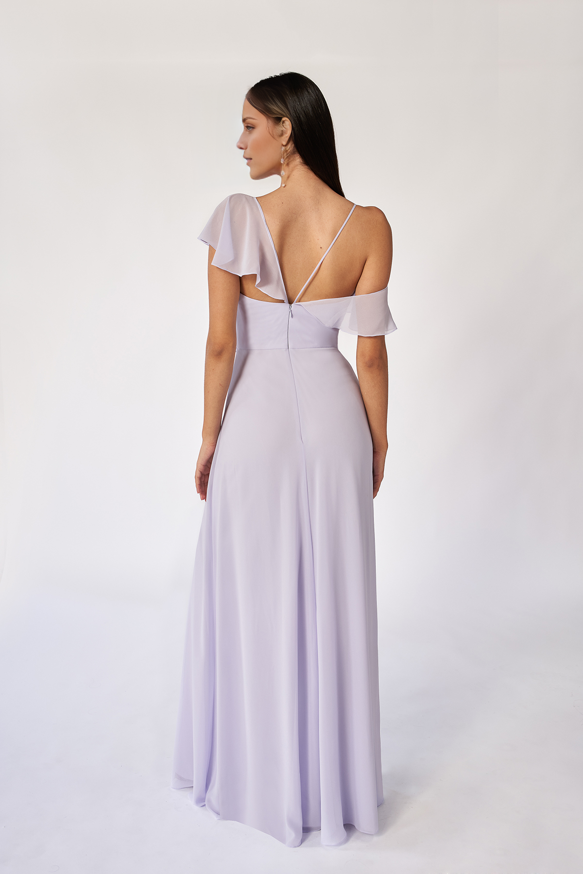 Robe de soirée Yidibang asymétrique à col, épaules dénudées, sans manches, dos nu, fente latérale et longueur au sol