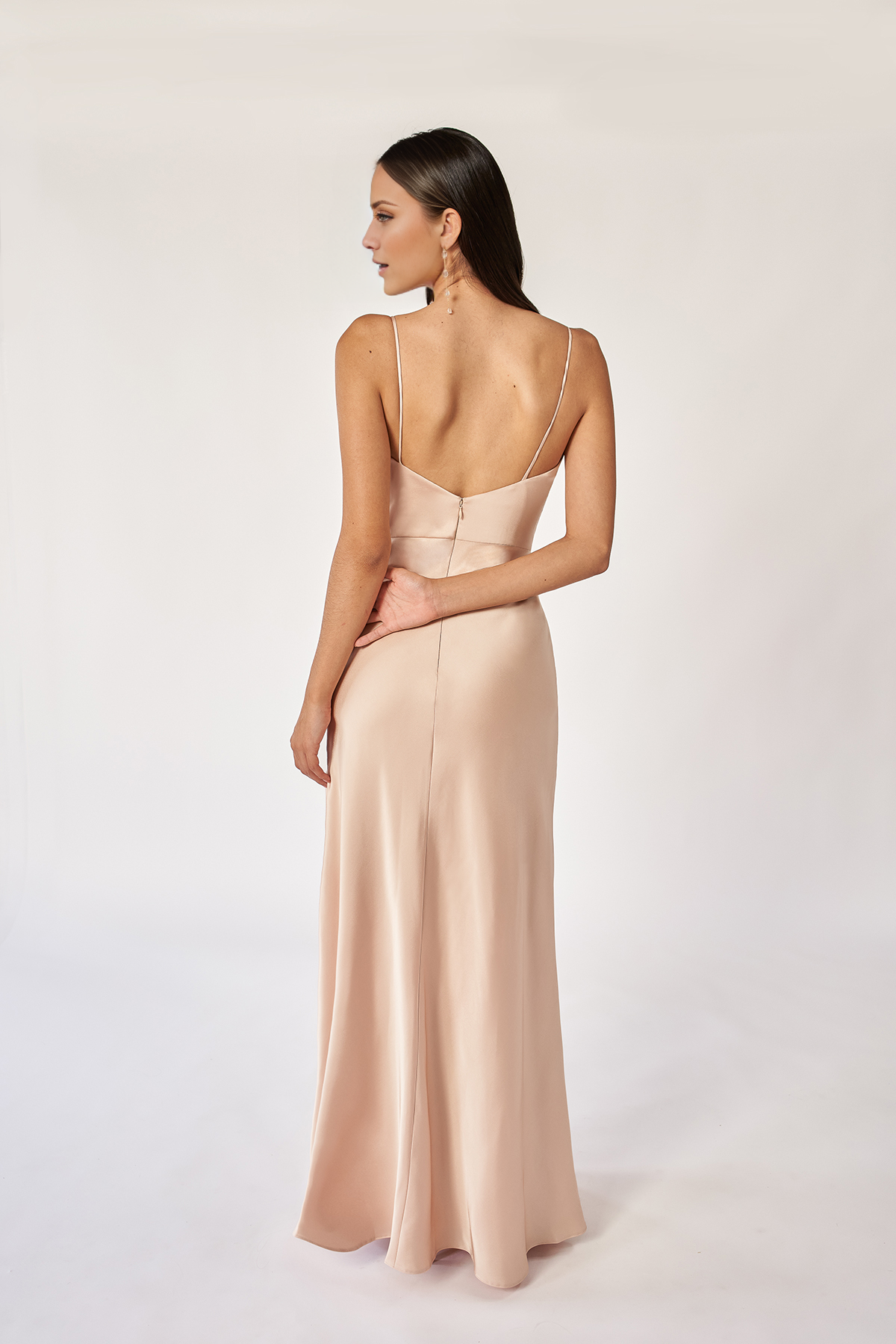 Robe de soirée Yidibang à col asymétrique, sans manches, dos nu, fente latérale et longueur au sol