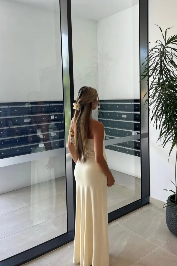 Robe de bal Yidibang à épaules dénudées, sans manches, sans bretelles, dos nu et longueur au sol