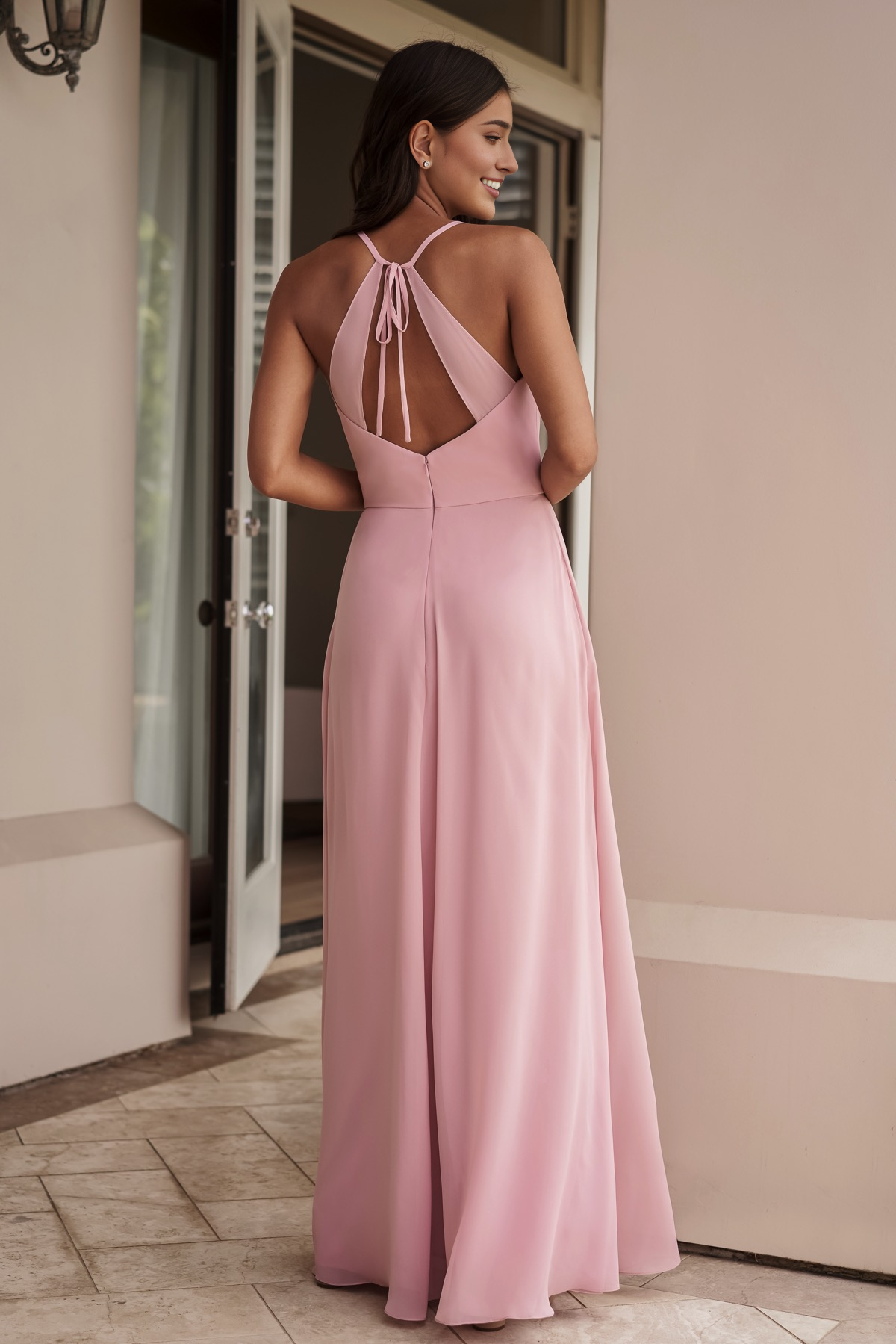 Robe de bal Yidibang à décolleté en V et épaules dénudées, sans manches, fines bretelles, dos nu et longueur au sol