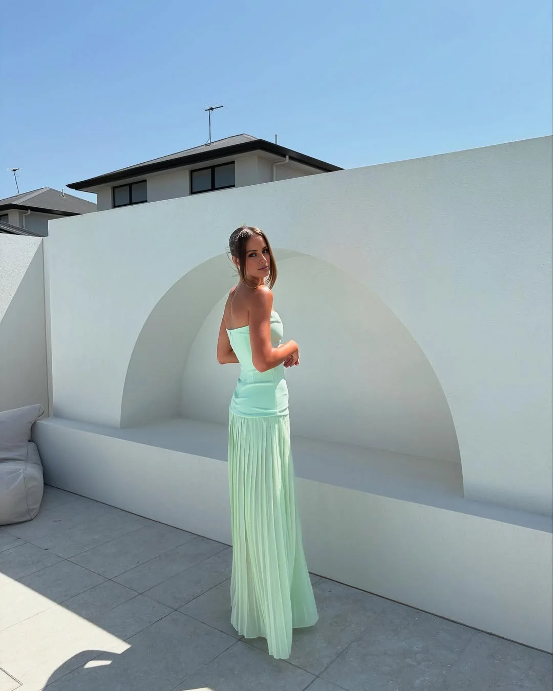 Robe de bal Yidibang à col en V et épaules dénudées, sans manches, dos nu et longueur au sol