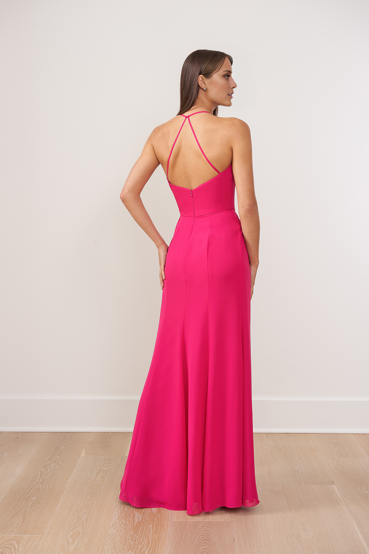 Robe de soirée Yidibang à encolure ronde, épaules dénudées, sans manches, dos nu, fente latérale et longueur au sol