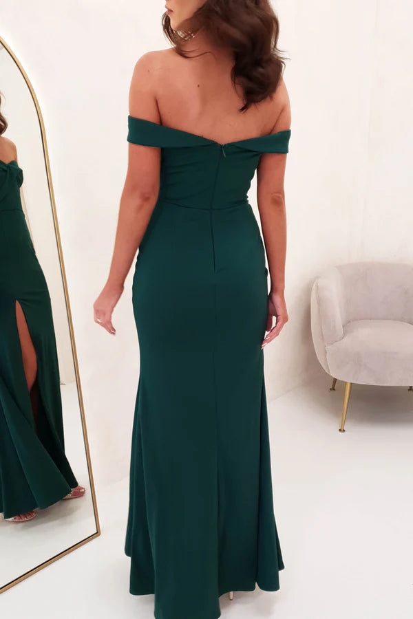 Robe de bal Yidibang à épaules dénudées, sans manches, dos nu, fente latérale et longueur au sol