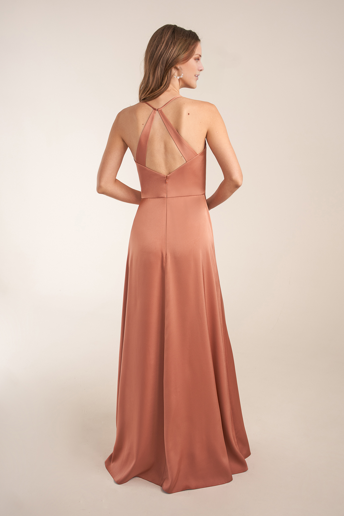 Robe de soirée Yidibang à encolure carrée, sans manches, fines bretelles, dos nu et longueur au sol