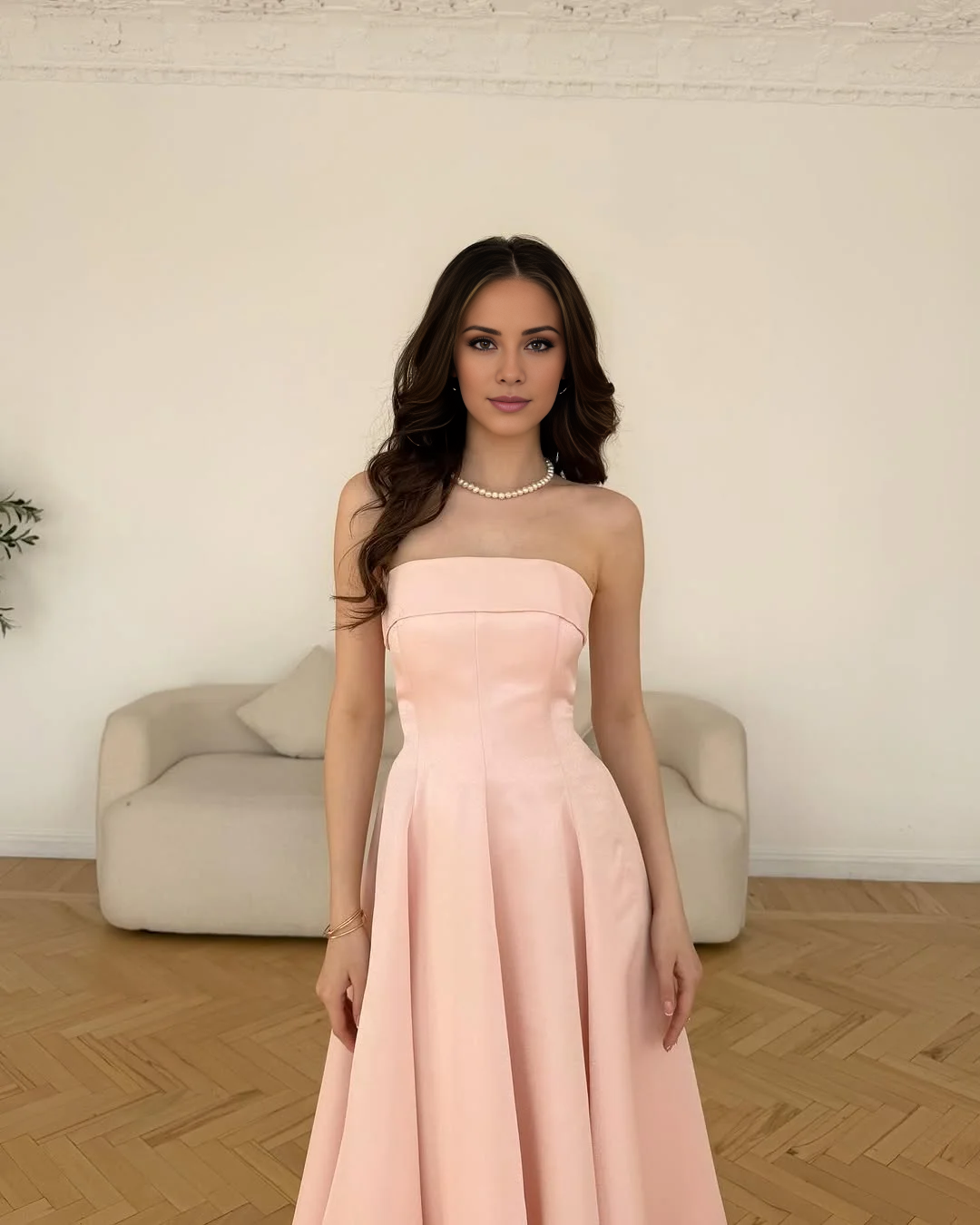 Robe de soirée Yidibang à épaules dénudées, sans manches, dos nu et longueur au sol