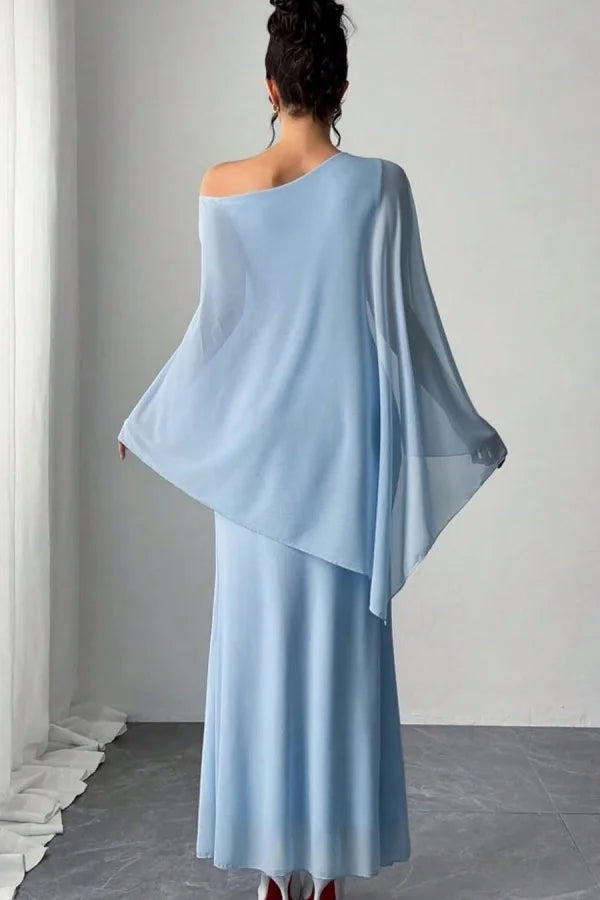 Robe de bal Yidibang asymétrique à décolleté et épaules dénudées, sans manches et longue au sol