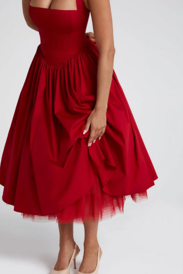 Robe de bal longue sans manches à col suspendu et dos nu Yidibang