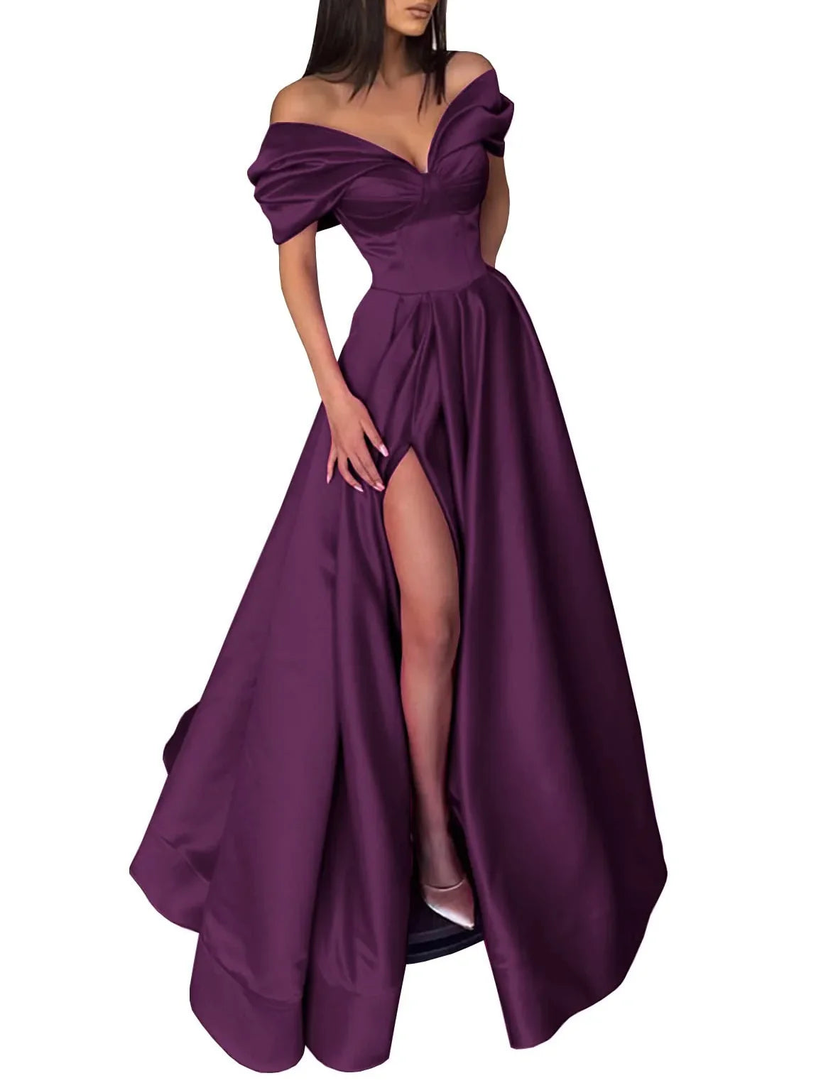 Schulterfreies Ballkleid in A-Linie/Prinzessin-Form mit Schlitz