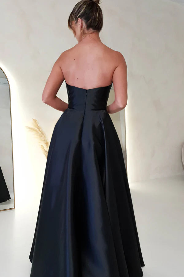 Robe de soirée Yidibang à épaules dénudées, sans manches, dos nu, fente latérale et longueur au sol