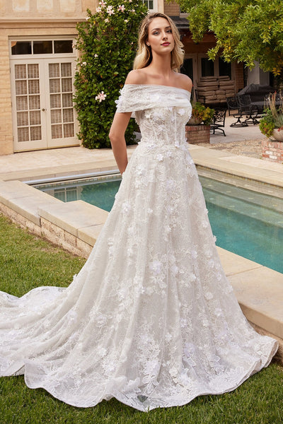 Robe de mariée romantique sans bretelles avec col en forme de cœur et décalcomanie florale tridimensionnelle