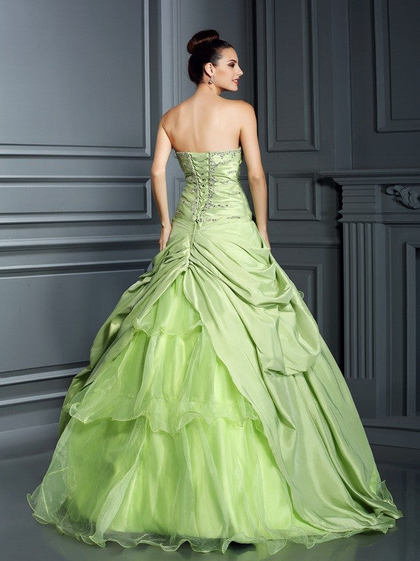 Robe de bal en taffetas, décolleté en cœur, sans manches, motif floral fait main