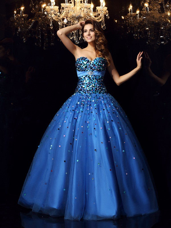 Robe de bal en satin, décolleté en cœur, perles, sans manches, longue, robe de Quinceanera