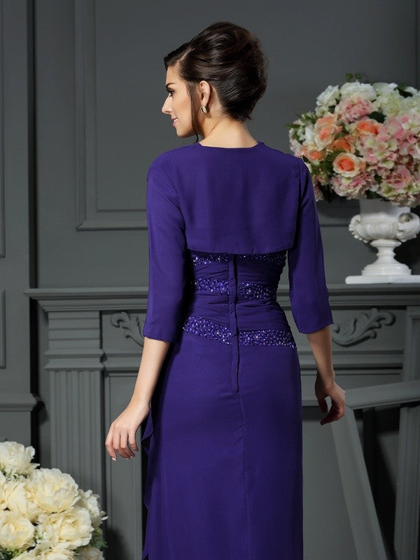 A-Line/Princess Sweetheart Beading Sleeveless Long Chiffon Mother of the Bride Dresses