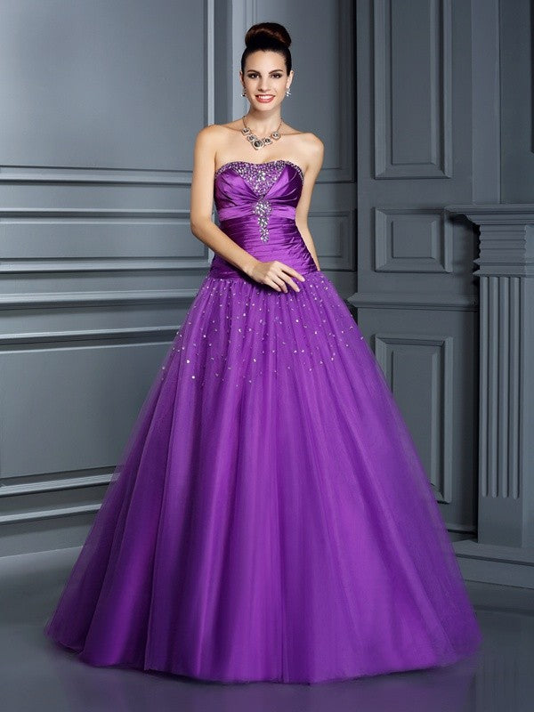 Robe de bal bustier sans manches longue en taffetas
