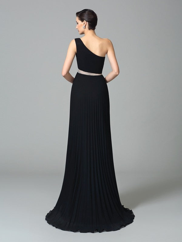 Robe longue en mousseline de soie, coupe trapèze/princesse, asymétrique, plissée, sans manches