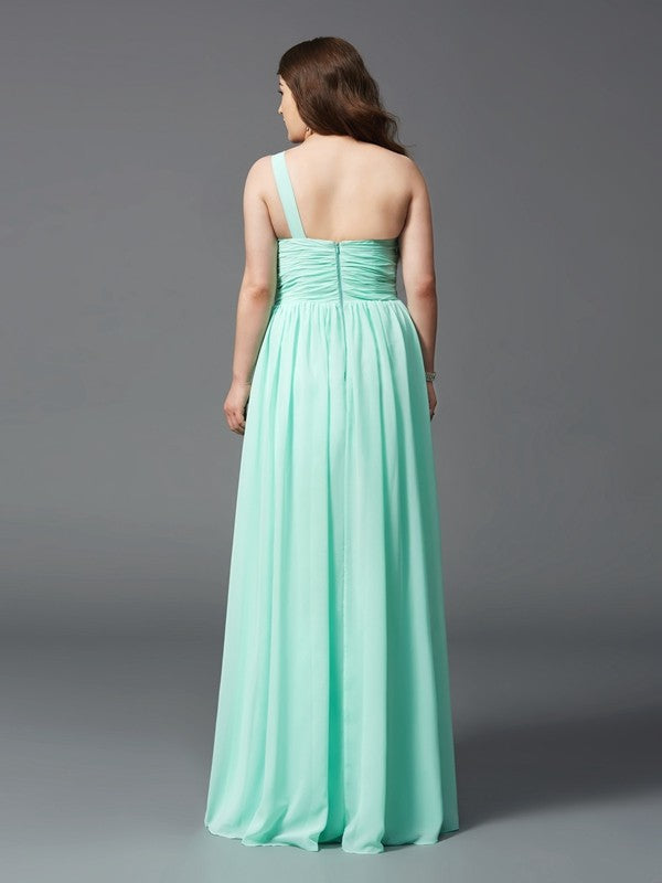 Robe trapèze/princesse asymétrique en mousseline de soie, sans manches, avec strass, grande taille