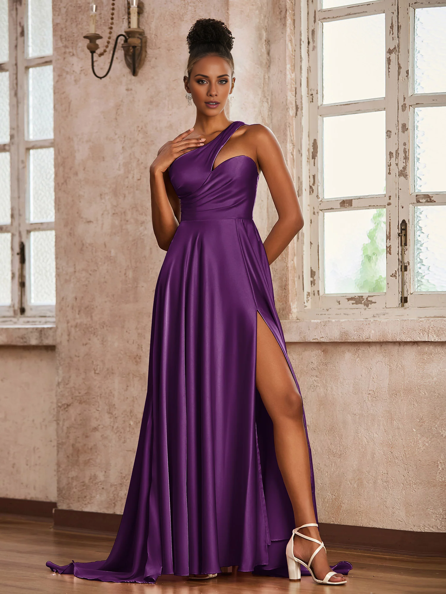 Une robe en satin à épaules dénudées pour une soirée dansante - robe yidibang