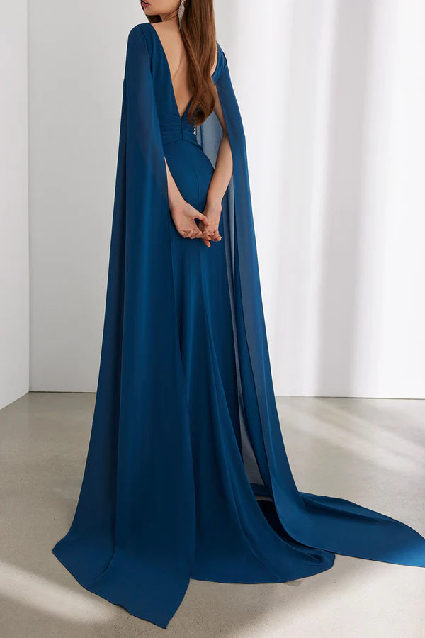 Robe de mère de la mariée empire fendue en forme de cuillère