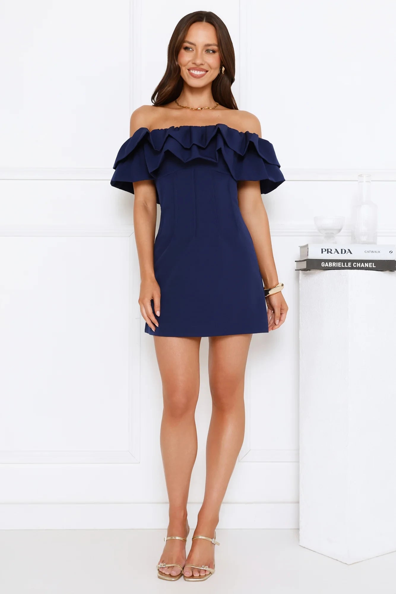 Chic A-Line Ruffled Off-Shoulder Short Sleeve Mini Homecoming Dress with a Sleek Back