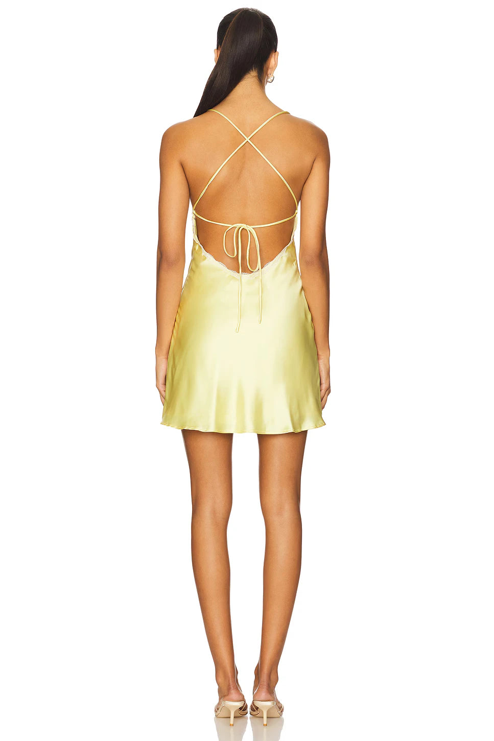 Chic A-Line V-Neck Sleeveless Criss-Cross Back Mini Homecoming Dress with Lace Trim