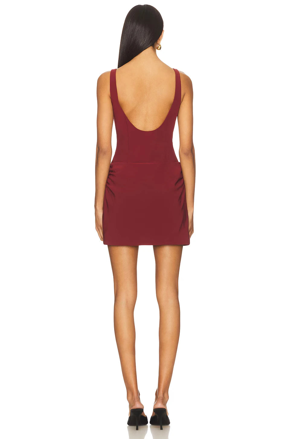 Chic Fitted Square Neck Sleeveless Low Scoop Back Mini Knotted Homecoming Dresses