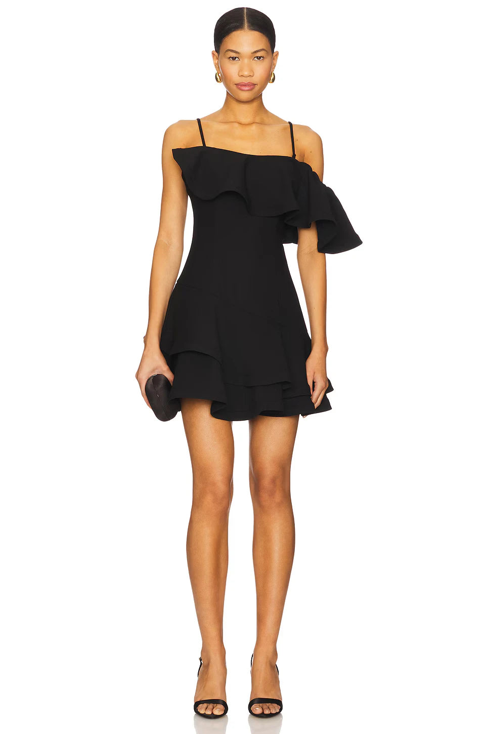 Chic Ruffled Off-Shoulder A-Line Mini Dress with Tiered Skirt and Concealed Back Zipper Homecoming Dresses