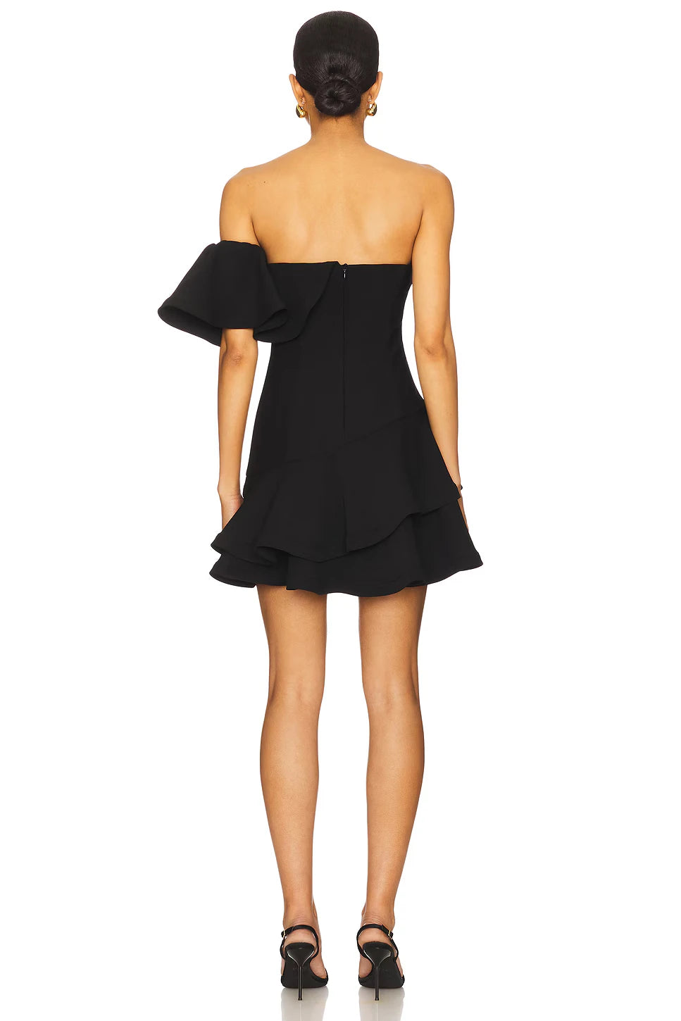 Chic Ruffled Off-Shoulder A-Line Mini Dress with Tiered Skirt and Concealed Back Zipper Homecoming Dresses