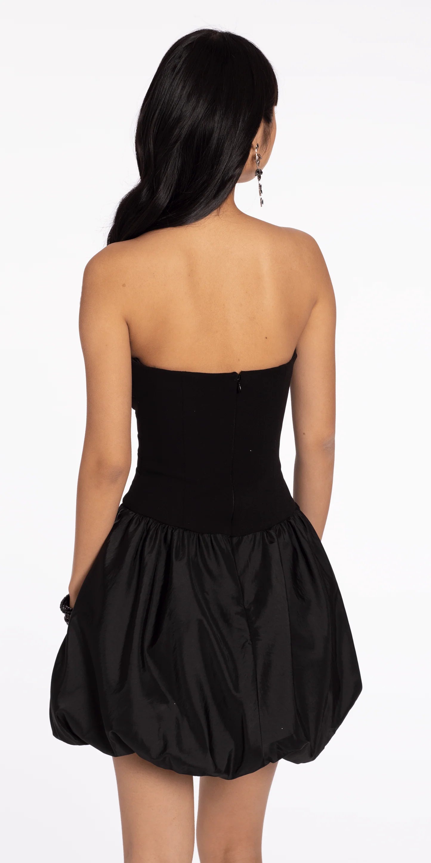 Chic Strapless Sleeveless Zipper Back Mini Bubble Skirt A-Line Homecoming Dresses for Teens