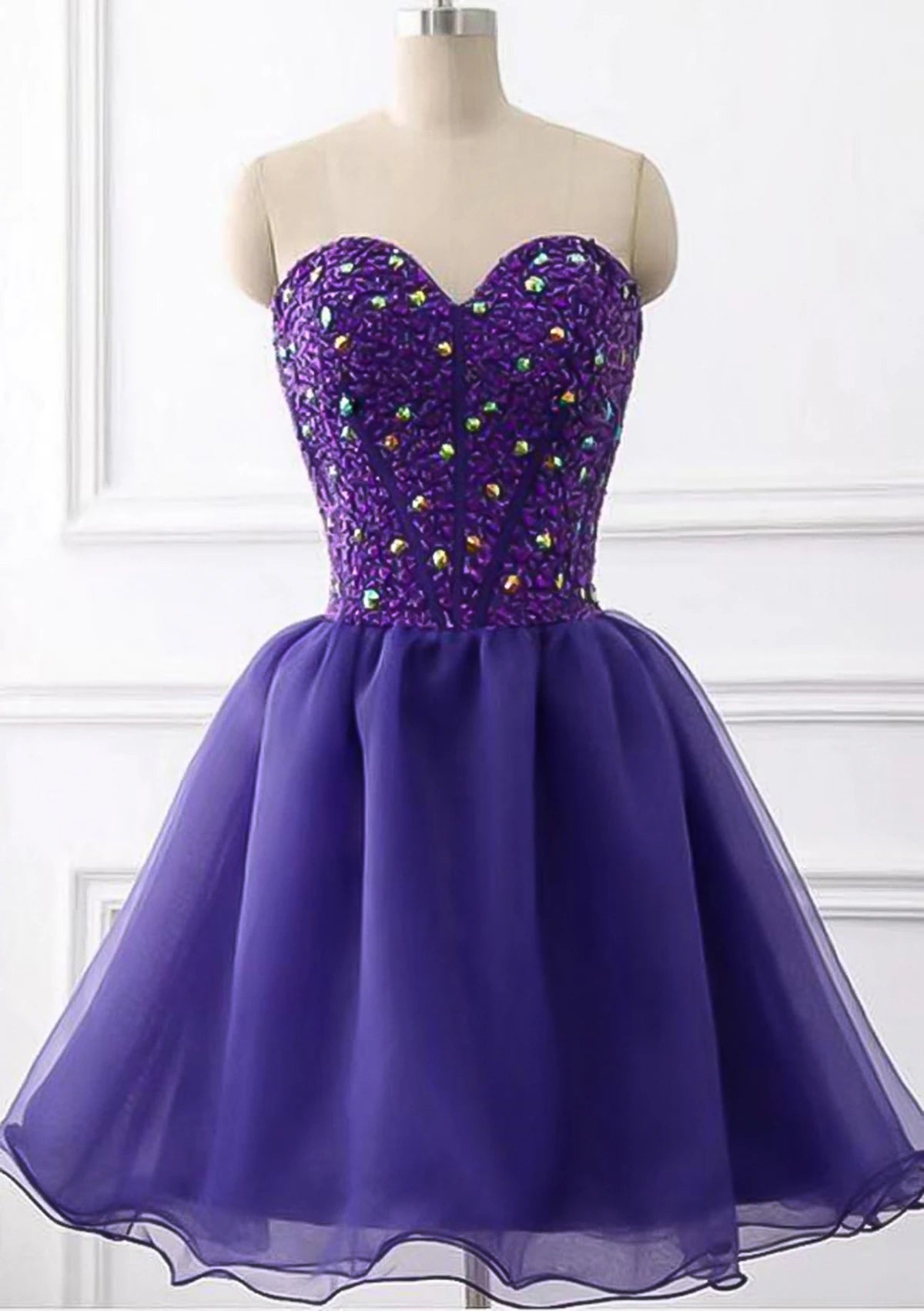 Dazzling A-Line Strapless Sweetheart Sleeveless Back Zipper Short Mini Homecoming Dresses for Special Occasions