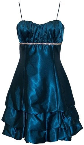 Dazzling Teal A-line Sweetheart Spaghetti Strap Sleeveless Open Back Short Tiered Homecoming Dresses for Teens