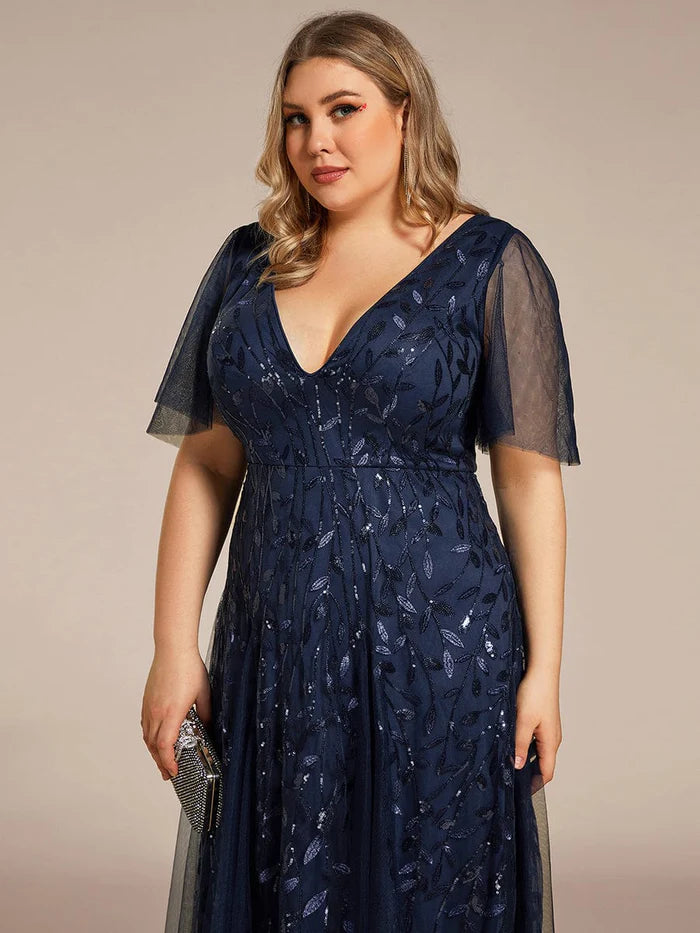 Bodenlange formelle Abendkleider in Übergröße für Hochzeiten 