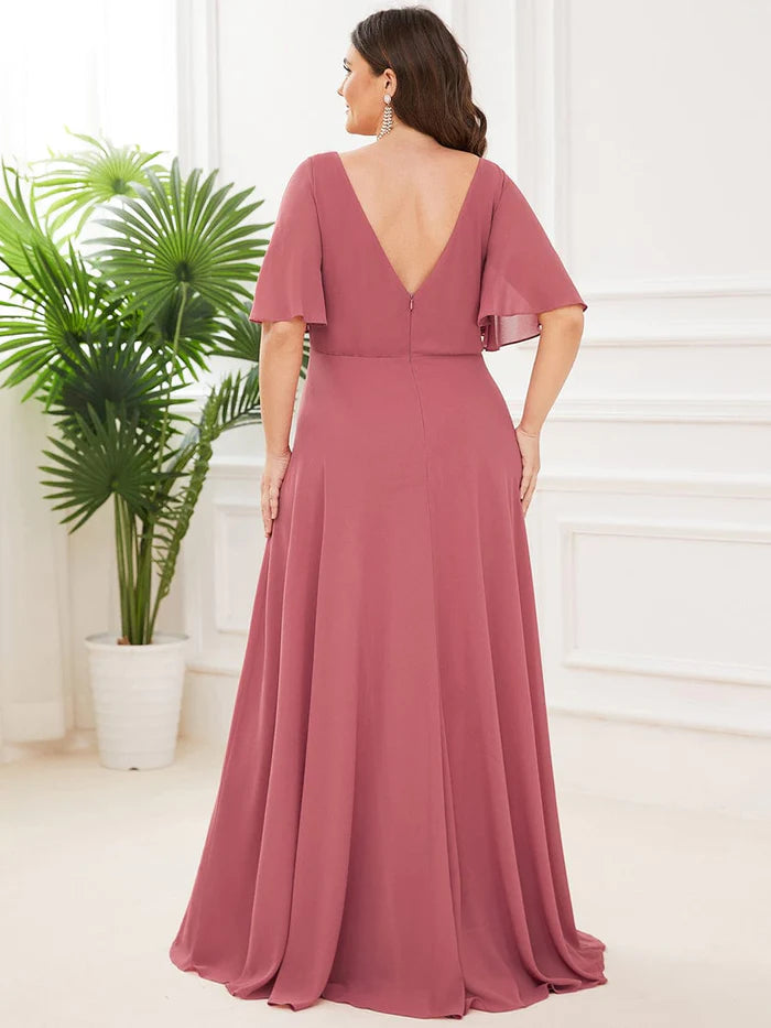 Chiffon-Kleid mit Empire-Taille in Übergröße für die Brautmutter 