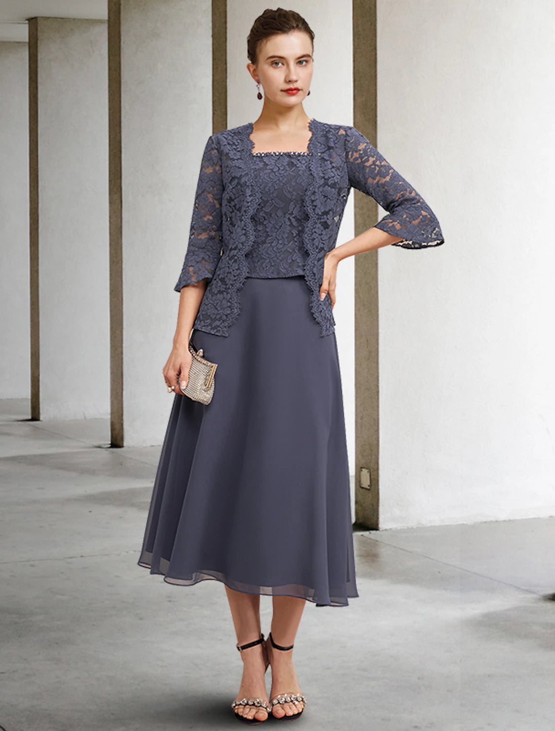 Elegant A-Line Plus Size Mother of the Bride Dress with Jacket.