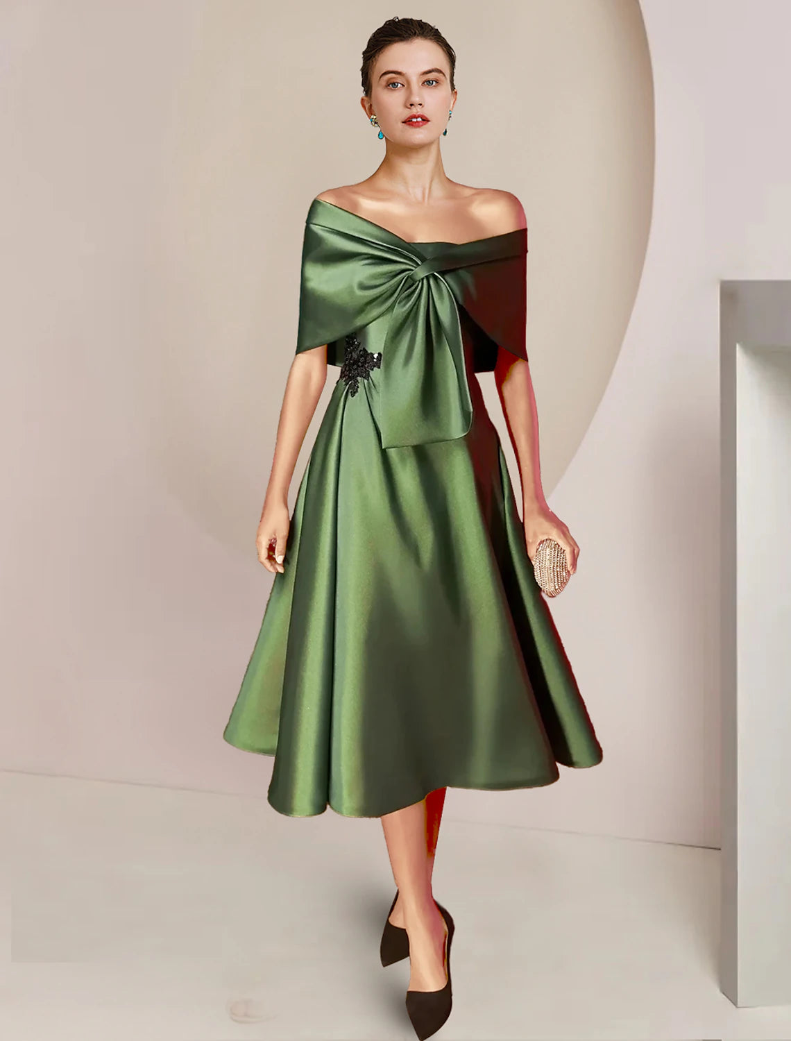 Elegant A-Line strapless two-piece dress with sequins and beading.