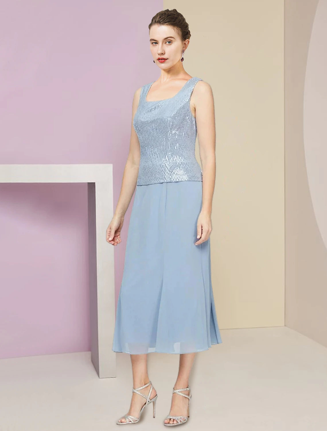 Elegant A-Line Two-Piece Mother of the Bride Dress & Jacket.