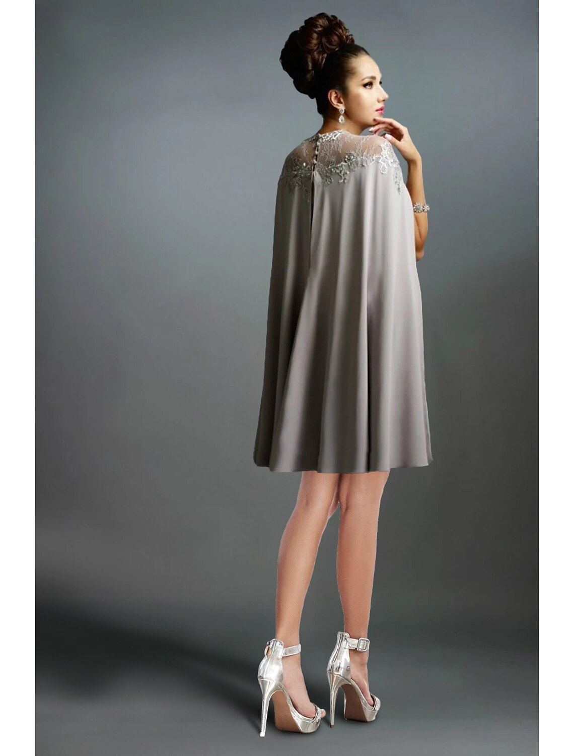 Elegant Embroidered Ruched Mermaid Trumpet Off Shoulder Knee Length Gown.