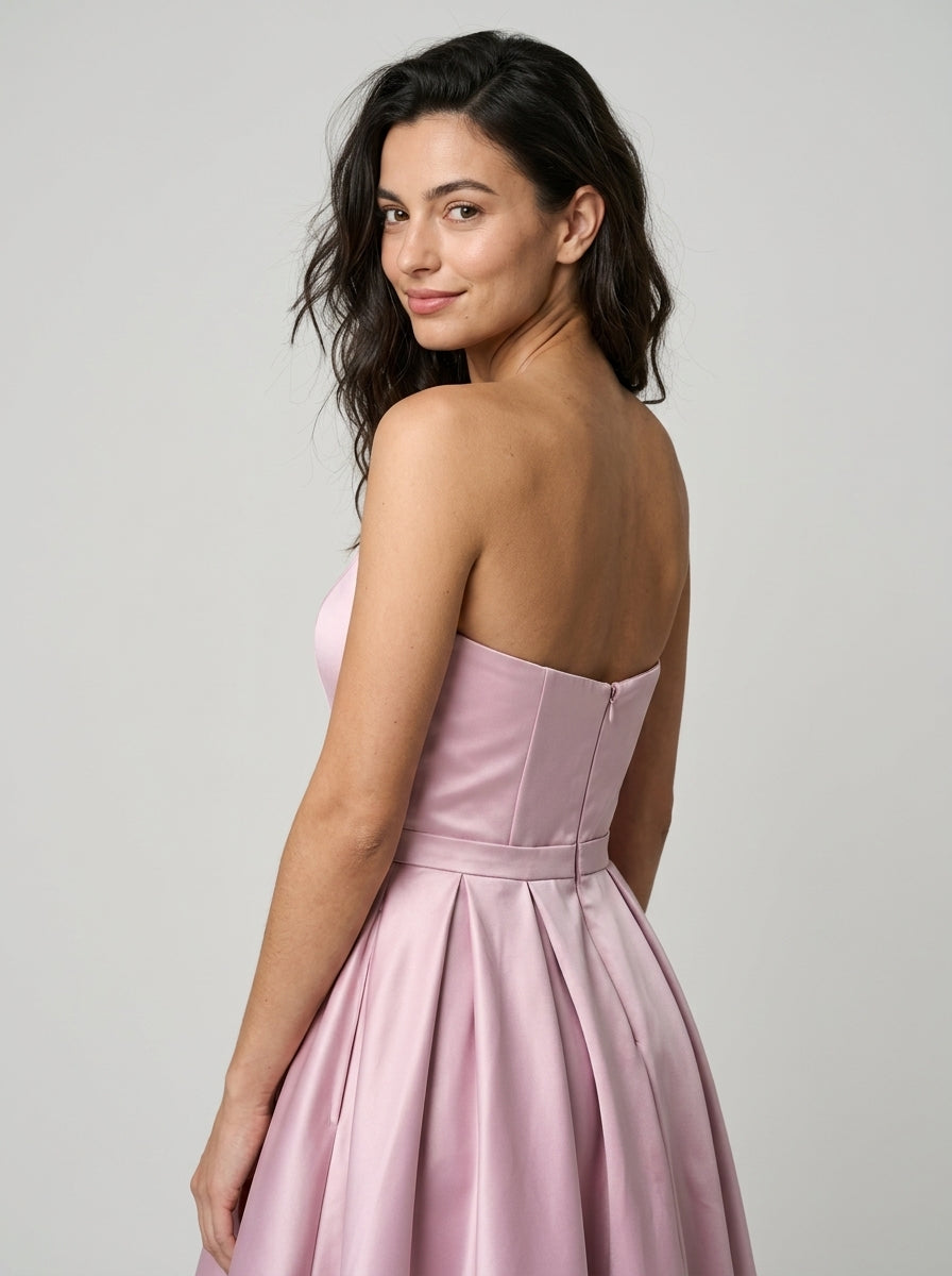 Elegant A-Line Strapless Sweetheart Zipper Back Midi Homecoming Dresses for Special Occasions