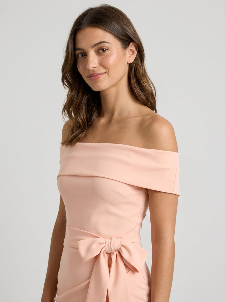 Elegant Sheath Off-the-Shoulder Sleeveless Plain Back Mini Homecoming Dresses with Waist Tie