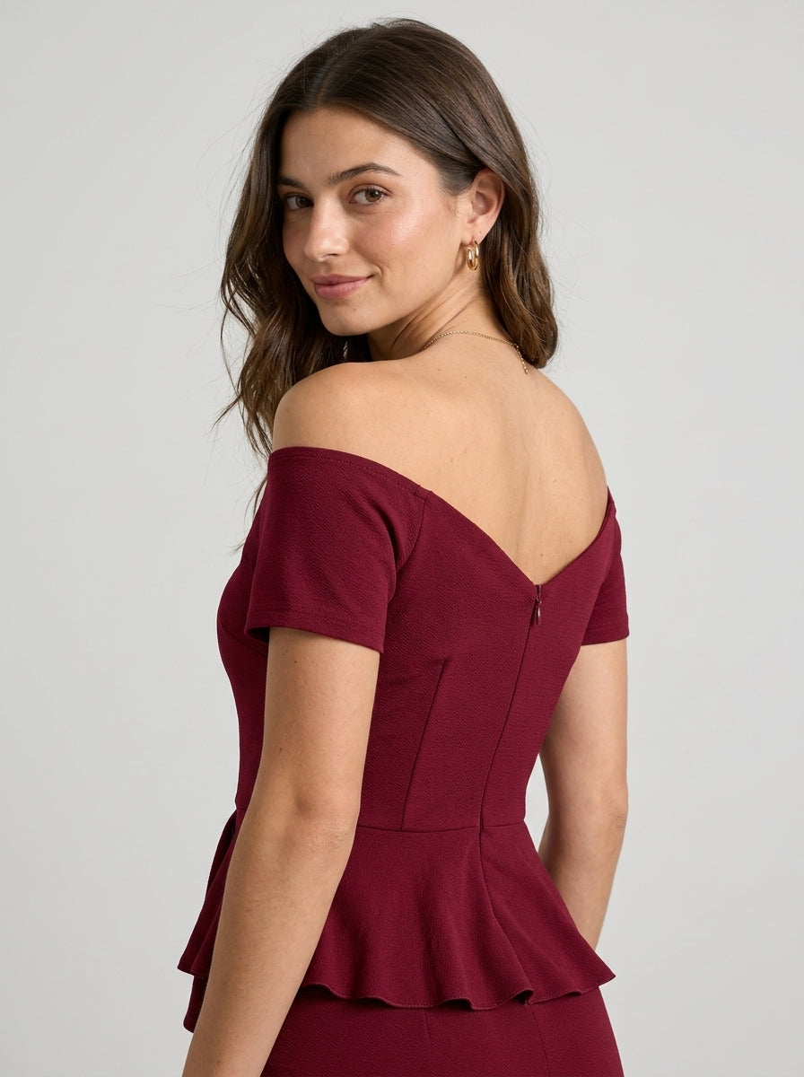 Elegant Shimmering A-Line Off-the-Shoulder Sweetheart Short Sleeve Lace-Up Corset Back Short Homecoming Dresses