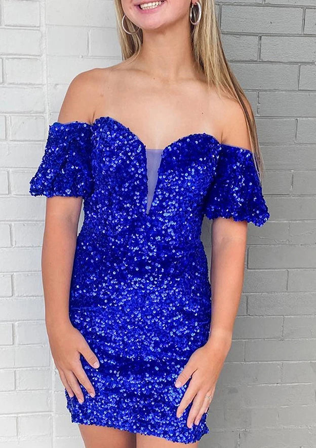 Elegant Sleek Deep V-Neck Spaghetti Strap Criss-Cross Lace-Up Back Mini Satin Homecoming Dresses