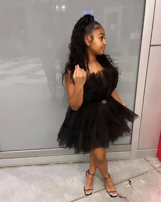 Glam A-Line Strapless Tiered-Tulle Voluminous-Skirt Mini Homecoming Dress