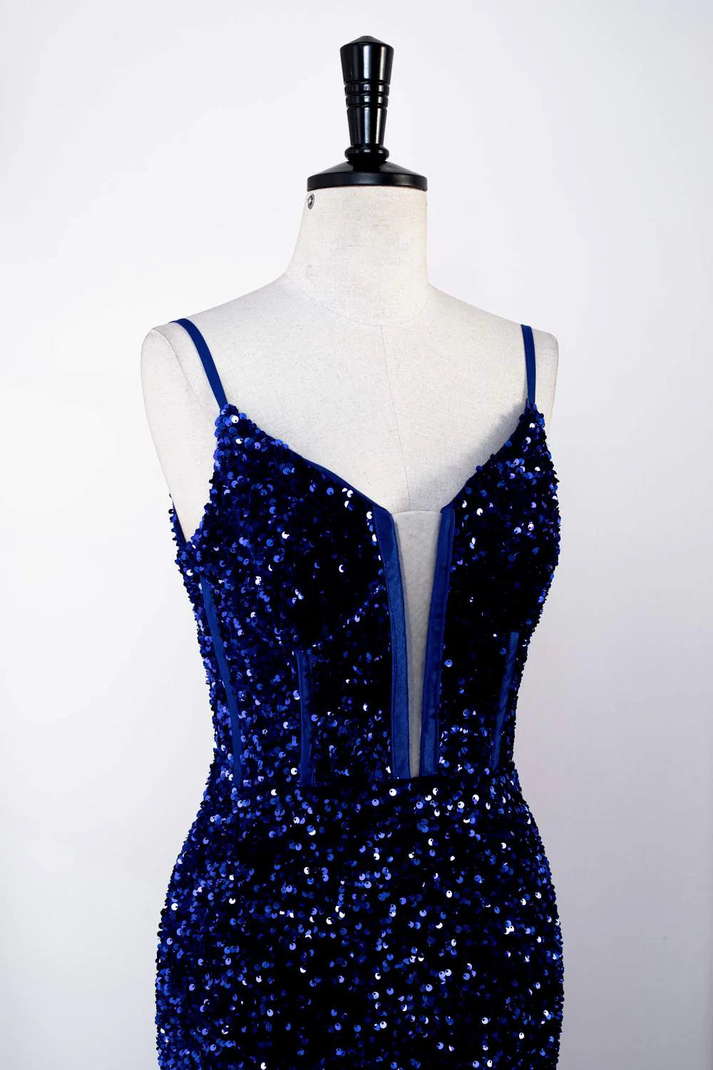 Glamorous Mermaid Sweetheart Spaghetti-Strap Sequin Floor-Length Prom Dress