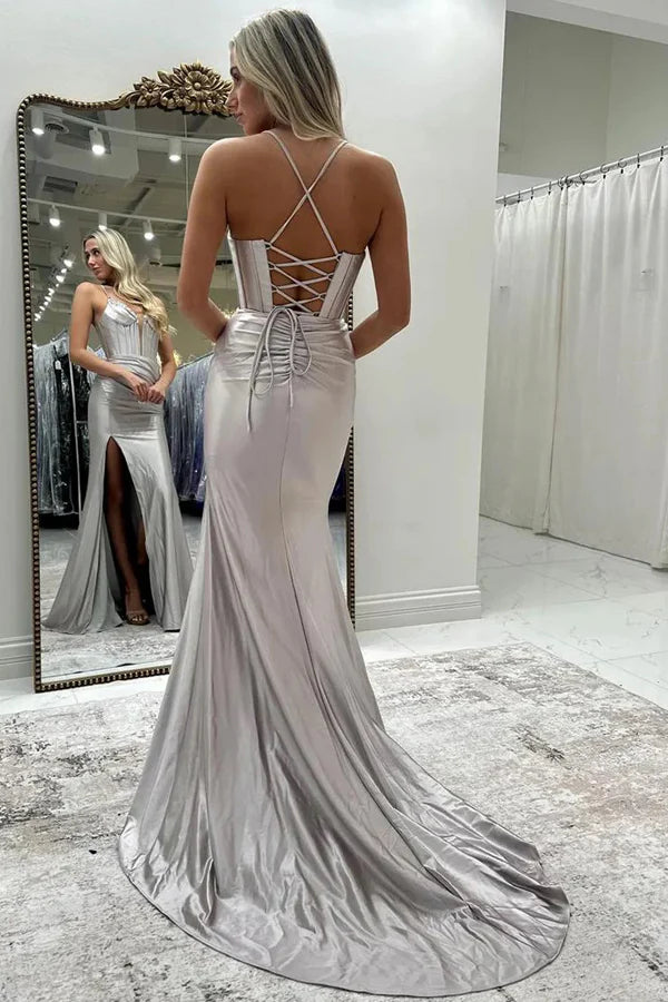 Glamorous Prom Dress with Beaded Sweetheart Neckline, Lace-Up Back and Mermaid Silhouette