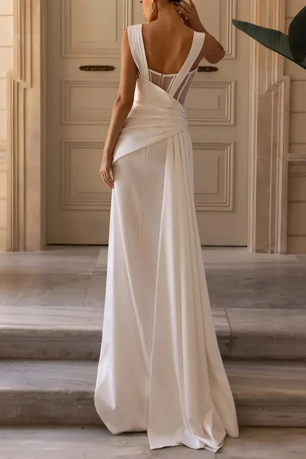 Etui-Linie Herzausschnitt Seitlicher Schlitz Sexy Bohemian Brautkleid