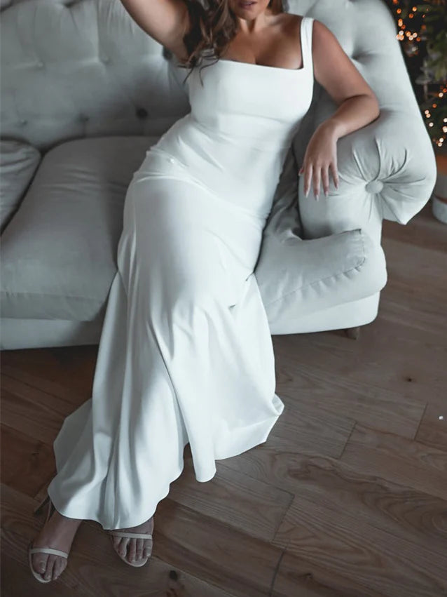 Brautkleid mit Trompeten-/Fischschwanz-Ausschnitt und bodenlangem Schnitt